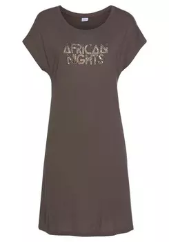 Ночная рубашка LASCANA Africa, серый