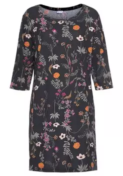 Ночная рубашка Lascana, черный