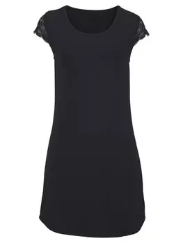 Ночная рубашка LASCANA, черный