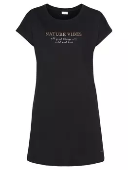 Ночная рубашка LASCANA, черный