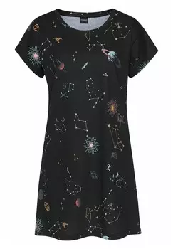 Ночная рубашка LASCANA, черный