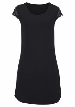 Ночная рубашка LASCANA, черный
