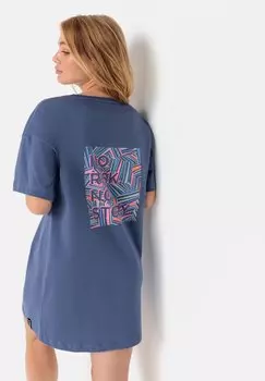 Ночная рубашка LASCANA, синий