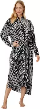 Ночная рубашка Natori Chibana Getaway Cotton Sleepshirt, черный/белый