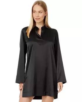 Ночная рубашка Natori Glamour Mandarin Collar Sleepshirt, черный