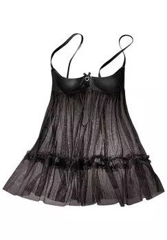 Ночная рубашка NEGLIG MIT BSTENHEBE LASCANA, черный