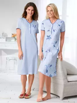 Ночная рубашка "Ночные рубашки с короткими рукавами" Ascafa, синий