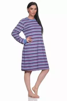 Ночная рубашка NORMANN Frottee, цвет blau-melange