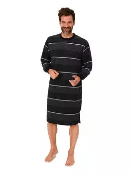 Ночная рубашка NORMANN Frottee langarm Bndchen, черный