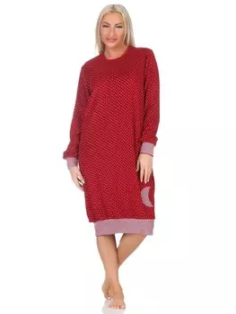 Ночная рубашка NORMANN Frottee langarm Bndchen Tupfen Optik, цвет allover