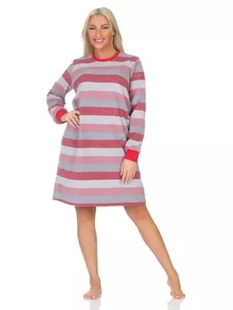Ночная рубашка NORMANN langarm Bndchen Blockstreifen, розовый