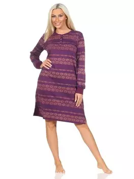 Ночная рубашка NORMANN Langarm Bndchen Ethnolook, цвет beere
