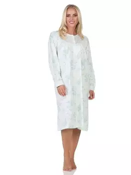 Ночная рубашка NORMANN Langarm klassische Design Knopfleiste am Hals, голубой