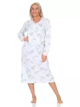 Ночная рубашка NORMANN Langarm klassische Design Knopfleiste am Hals, розовый