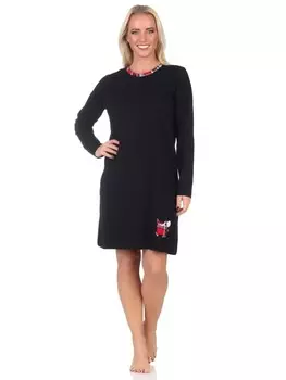 Ночная рубашка NORMANN Langarm Tiermotiv, черный