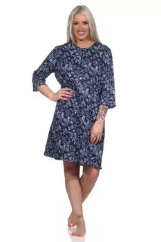 Ночная рубашка NORMANN langen rmeln und Knopfleiste am Hals, морской