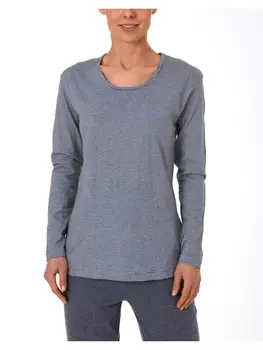 Ночная рубашка NORMANN Shirt Oberteil langarm Mix & Match Streifendesign, синий