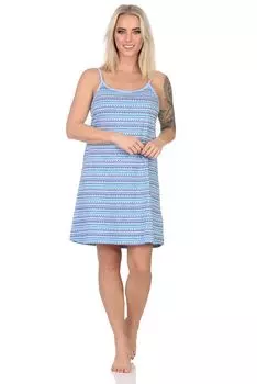 Ночная рубашка NORMANN Spaghetti Ethnolook, синий