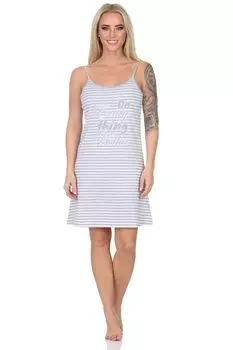 Ночная рубашка NORMANN Spaghetti Neglige Streifenoptik, серый