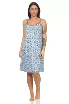 Ночная рубашка NORMANN Spaghetti Spitzenbesatz, светло-синий