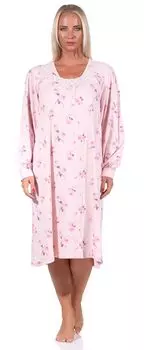 Ночная рубашка NORMANN Spitze Knopfleiste am Hals, розовый