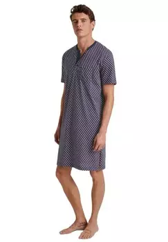 Ночная рубашка Relax Imprint, в полоску, мужская CALIDA, цвет 116 Mars Red
