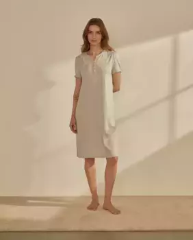 Ночная рубашка с деталями на шее и рукавах nfasis, светло-серый