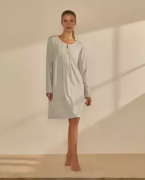 Ночная рубашка с длинными рукавами и планкой nfasis, синий