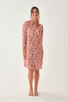 Ночная рубашка с длинными рукавами и плиткой Dagi, оранжевый
