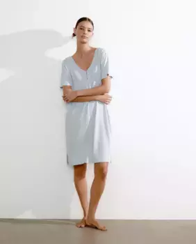 Ночная рубашка с геометрическим принтом nfasis, синий