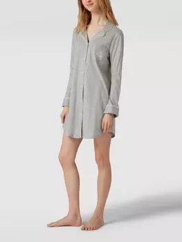 Ночная рубашка с контрастными полосками Lauren Ralph Lauren, светло-серый