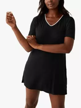 Ночная рубашка с короткими рукавами DKNY Core Essential, черная