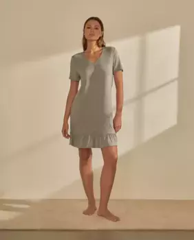 Ночная рубашка с короткими рукавами и рюшами nfasis, цвет 820 Gris Medio