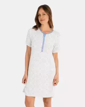 Ночная рубашка с короткими рукавами из тонкой бамбуковой ткани Massana, синий