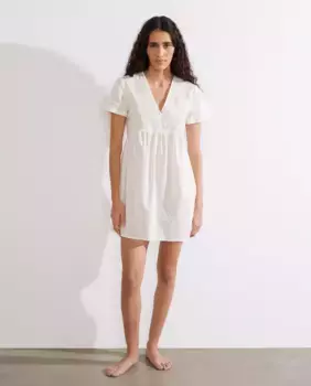 Ночная рубашка с короткими рукавами плюмети с цветочным принтом Easy Wear, цвет 120 Crudo