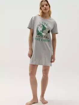 Ночная рубашка с принтом «Снупи» Disney, цвет light grey marl