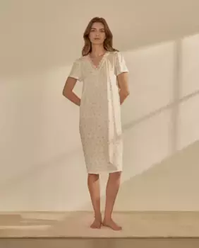 Ночная рубашка с V-образным вырезом nfasis, белый