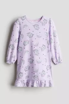 Ночная рубашка с воланной отделкой H&M, сиреневый