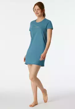 Ночная рубашка Schiesser "Casual Essentials" с эффектным принтом, серый