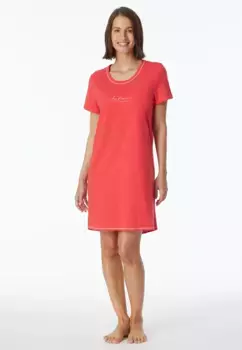 Ночная рубашка Schiesser "Casual Essentials" с эффектным принтом, красный