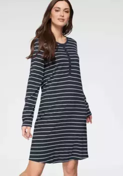 Ночная рубашка Schiesser ""selected! premiumspiration"" с классическими полосками, синий