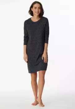 Ночная рубашка Schiesser "Sleepshirt 95см", с графическим принтом, синий