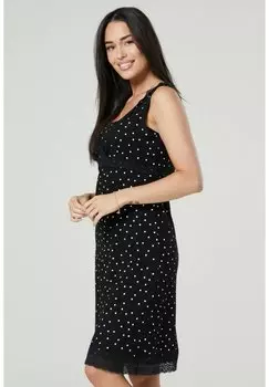 Ночная рубашка Sold Separately Happy Mama, ночная рубашка черный горошек