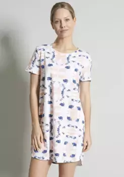 Ночная рубашка TOM TAILOR с абстрактным принтом, красный