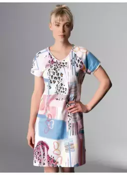 Ночная рубашка Trigema "Ночная рубашка TRIGEMA с абстрактным принтом по всей поверхности" (1 шт.), белый