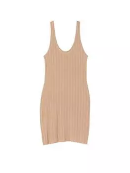 Ночная рубашка Victoria's Secret Luxe Modal Ribbed, бежевый