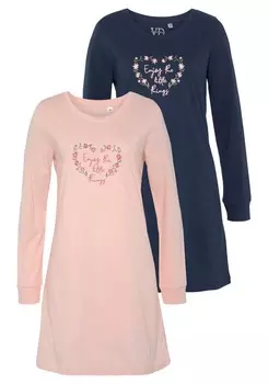 Ночная рубашка VIVANCE, цвет Navy/Light pink