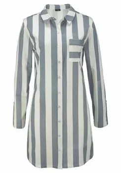 Ночная рубашка Vivance Dreams, дымчатый синий/белый