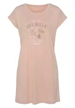 Ночная рубашка Vivance Dreams с осенним принтом спереди, цвет Apricot