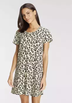 Ночная рубашка Vivance Dreams с животным принтом, желтый